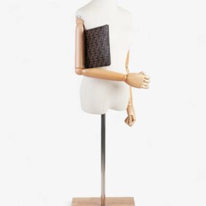 Fendi Monogram Clutch Bag BRown Leather