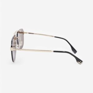 Fendi FF Aviator Sunglasses Black / Light Gold Acetate 145mm