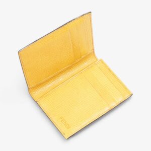 Fendi Card Holder Brown Coated Canvas