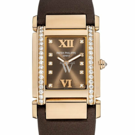 Patek Philippe Twenty 4 Diamond Brown Dial Rose Gold Ladies Watch 4920R-001
