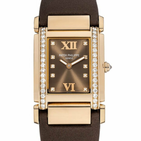 Patek Philippe Twenty 4 Diamond Brown Dial Rose Gold Ladies Watch 4920R-001