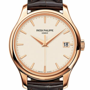 Patek Philippe Calatrava Mechanical Ivory Dial Leather Men's Watch 5227R-001