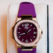Patek Philippe Nautilus Diamonds Purple Dial Rose Gold Ladies Watch 7010R 7010R-013