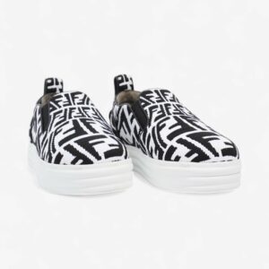 Fendi Rise Slip On White / Black Cotton EU 38 UK 5