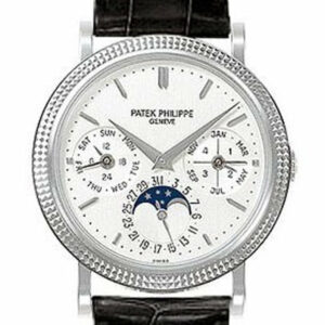 Patek Phillippe Annual Calender Moonphase White Dial Black Leather Automatic Mens Watch 5039G Pre