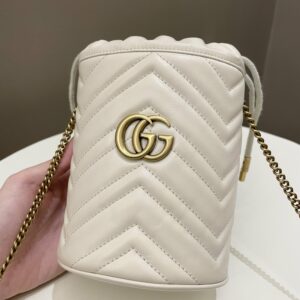 Gucci Marmont Mini Bucket Bag Ivory