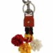 Dolce & Gabbana Orange Leather Keychain with Tassel and Silk Flowers