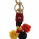 Dolce & Gabbana Red Leather Keychain with PomPoms ONE SIZE Multicolor