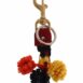 Dolce & Gabbana Red Leather Keychain with PomPoms