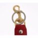 Dolce & Gabbana Red Leather Keychain with PomPoms