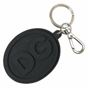 Dolce & Gabbana Black Rubber Keychain ONE SIZE Black