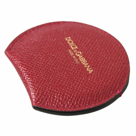 Dolce & Gabbana Sicily Mirror Keychain Red Leather