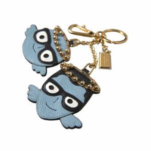Dolce & Gabbana Blue Leather Keychain with Wings ONE SIZE Blue