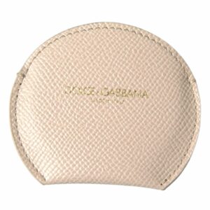 Dolce & Gabbana Women's Beige Leather Half-Moon Coin Purse ONE SIZE Beige