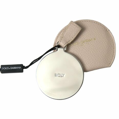 Dolce & Gabbana Women's Beige Leather Half-Moon Coin Purse