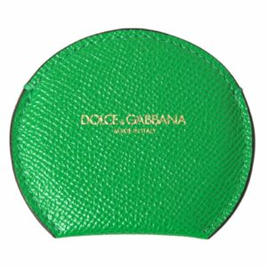 Dolce & Gabbana Green Leather Coin Purse ONE SIZE Black and Green