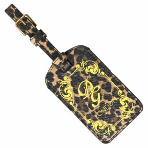 Dolce & Gabbana Leopard Print Leather Luggage Tag ONE SIZE Multicolor