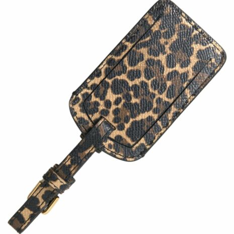 Dolce & Gabbana Leopard Print Leather Luggage Tag