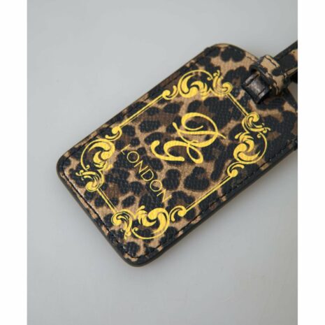 Dolce & Gabbana Leopard Print Leather Luggage Tag
