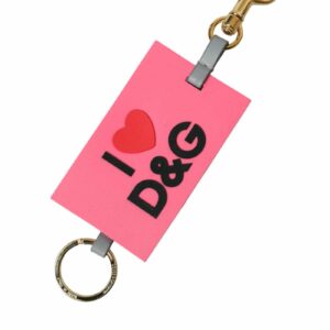 Dolce & Gabbana Silicone Keychain I DG ONE SIZE Gold And Pink