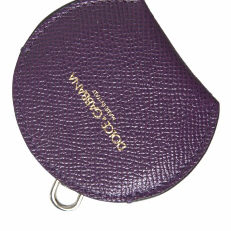 Dolce & Gabbana Leather Coin Purse Purple ONE SIZE Purple