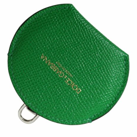 Dolce & Gabbana Green Leather Coin Purse ONE SIZE Green