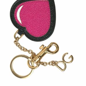 Dolce & Gabbana Heart Keychain ONE SIZE Gold And Pink