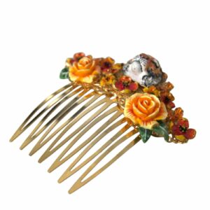 Dolce & Gabbana Floral Tiger Hair Comb ONE SIZE Gold