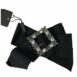 Dolce & Gabbana Black Satin Bow Belt with Rhinestone Buckle ONE SIZE Black
