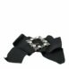 Dolce & Gabbana Black Satin Bow Belt with Rhinestone Buckle