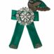 Dolce & Gabbana Green Silk Bow Tie with Crystal and Bird Embellishment ONE SIZE Green