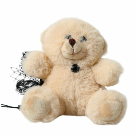 Dolce & Gabbana Beige Teddy Bear with Rhinestone Button ONE SIZE Beige