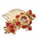Dolce & Gabbana Gold Hair Comb with Red Roses