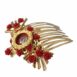 Dolce & Gabbana Gold Hair Comb with Red Roses