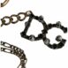 Dolce & Gabbana Gold-Tone Keychain with Rhinestone DG Logo Charm