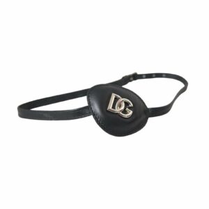 Dolce & Gabbana Black Leather Eyepatch ONE SIZE Black
