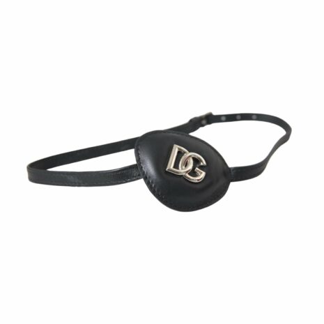 Dolce & Gabbana Black Leather Eyepatch ONE SIZE Black