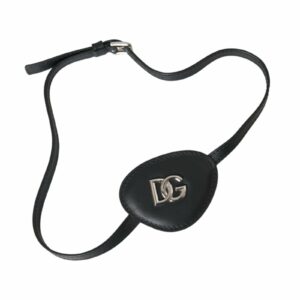 Dolce & Gabbana Leather Eyepatch with DG Logo ONE SIZE Black