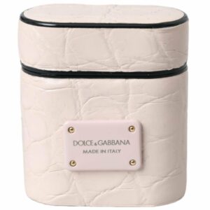 Dolce & Gabbana Airpods Case Crocodile Print ONE SIZE Pink