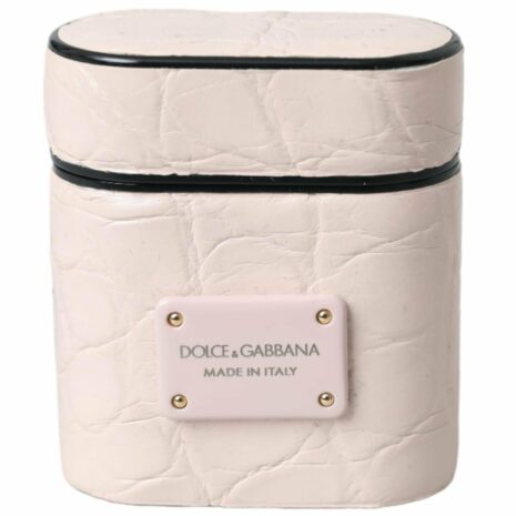 Dolce & Gabbana Airpods Case Crocodile Print ONE SIZE Pink