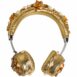 Dolce & Gabbana Floral Headphones Gold Leather Women Other ONE SIZE Gold