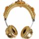 Dolce & Gabbana Floral Headphones Gold Leather Women Other