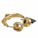 Dolce & Gabbana Floral Headphones Gold Leather Women Other