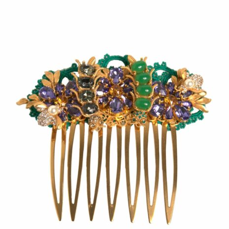 Dolce & Gabbana Floral Jewel Hair Comb Women Gold Other ONE SIZE Gold