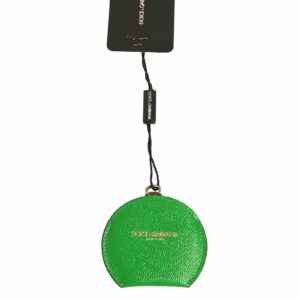 Dolce & Gabbana Round Compact Mirror Green Leather Women Other ONE SIZE Green