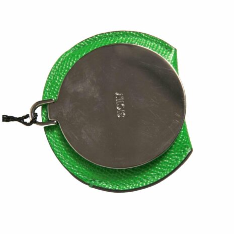 Dolce & Gabbana Round Compact Mirror Green Leather Women Other