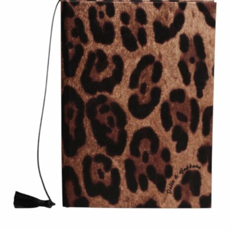 Dolce & Gabbana Leopard Print Notebook with Tassel Women Brown Other ONE SIZE Brown