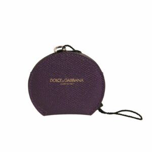 Dolce & Gabbana Round Coin Purse Purple Leather Women Other ONE SIZE Purple