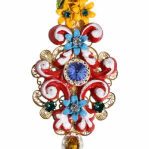 Dolce & Gabbana Decorative Enamel Flower Brooch Women Multicolor Other ONE SIZE Multicolor
