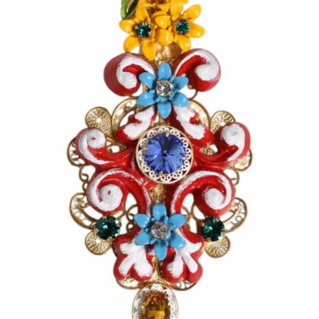 Dolce & Gabbana Decorative Enamel Flower Brooch Women Multicolor Other ONE SIZE Multicolor